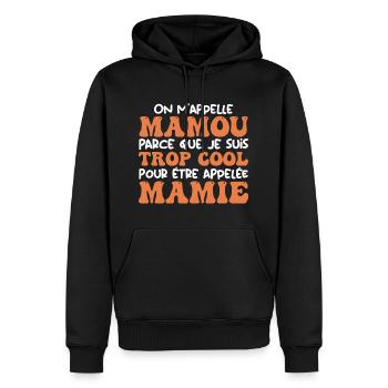 On m'appelle Mamou parce que je suis cool, Mamie - Sweat à capuche Premium bio Homme - noir - Devant - Nico (187cm)