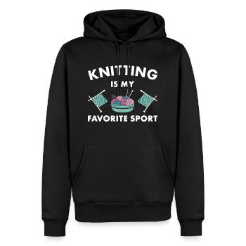 Knitting Is My Favorite Sport Knitter - Männer Premium Bio Hoodie - Schwarz - Vorne - Nico (187cm)