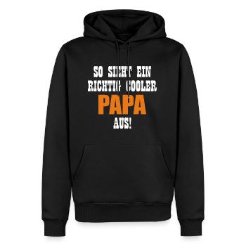 Cooler Papa Zitieren - Quote Grafik - Männer Premium Bio Hoodie - Schwarz - Vorne - Nico (187cm)