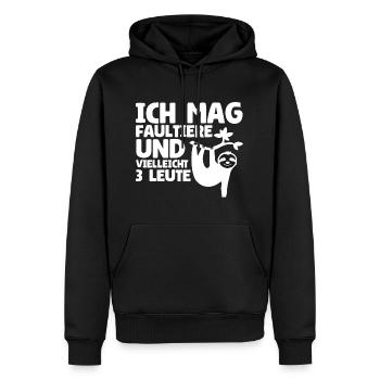 Ich Mag Faultiere Und Vielleicht 3 Leute - Männer Premium Bio Hoodie - Schwarz - Vorne - Nico (187cm)