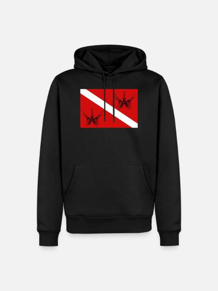 Diving flag with lionfish - Men’s Premium Organic Hoodie - black