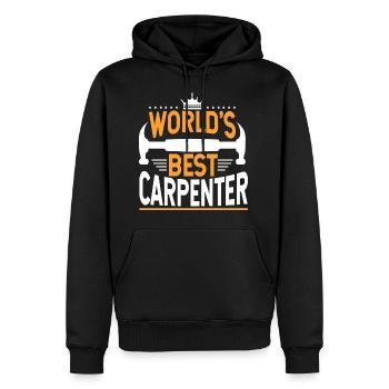 Carpenters Shirt World's Best Carpenter Gift Tee - Men’s Premium Organic Hoodie - black - Front - Nico (187cm)