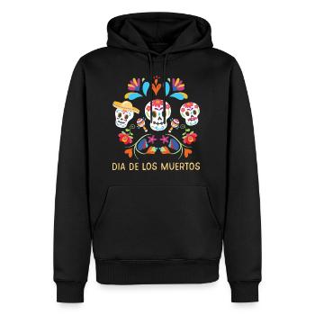 Calavera Tag des toten Zuckerschädels buntes Geschenk - Männer Premium Bio Hoodie - Schwarz - Vorne - Nico (187cm)