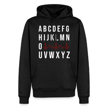 PQRST Nurse Quote für einen Krankenpfleger - Männer Premium Bio Hoodie - Schwarz - Vorne - Nico (187cm)