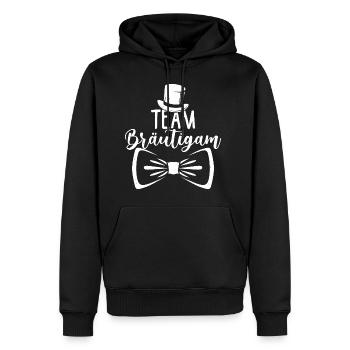 Team Bräutigam - JGA Junggesellenabschied Männer - Männer Premium Bio Hoodie - Schwarz - Vorne - Nico (187cm)