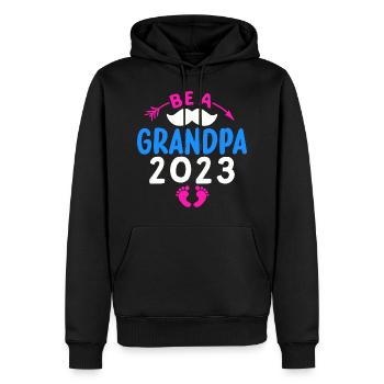 Werdender Opa 2023, 2023 werde ich Opa, 2023 Opa - Männer Premium Bio Hoodie - Schwarz - Vorne - Nico (187cm)