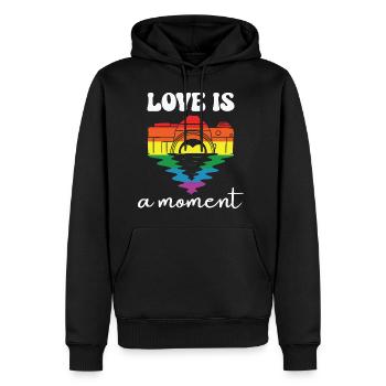 LBGT Flag Gay Pride Human Vintage Rainbow - Männer Premium Bio Hoodie - Schwarz - Vorne - Nico (187cm)