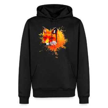 Wilde Kreativität Fuchs - Männer Premium Bio Hoodie - Schwarz - Vorne - Nico (187cm)