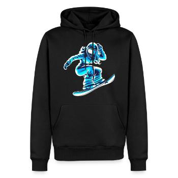 snowboarderin blau weiss frauen - Männer Premium Bio Hoodie - Schwarz - Vorne - Nico (187cm)