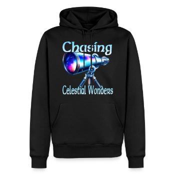 Chasing Celestial Wonders - Men’s Premium Organic Hoodie - black - Front - Nico (187cm)