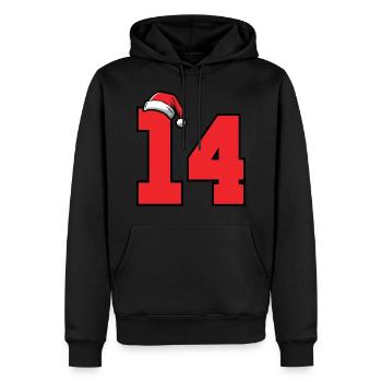 14 Zahl Weihnachten - Männer Premium Bio Hoodie - Schwarz - Vorne - Nico (187cm)