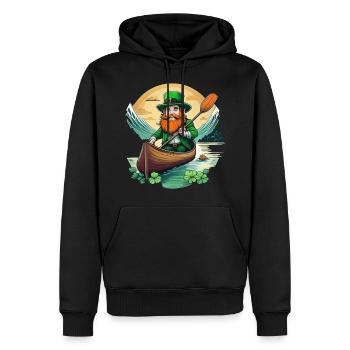 St. Patrick's Day Kleeblatt Kajak - Männer Premium Bio Hoodie - Schwarz - Vorne - Nico (187cm)