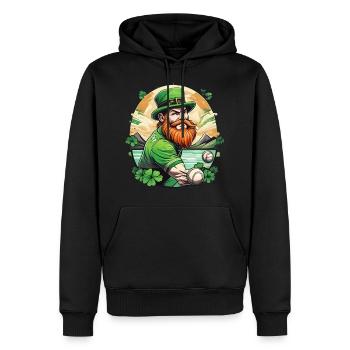 St. Patrick’s Day Shamrock Baseball - Sweat à capuche Premium bio Homme - noir - Devant - Nico (187cm)