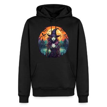 Gruseliges Halloween-partykostüm Hexe - Sweat à capuche Premium bio Homme - noir - Devant - Nico (187cm)