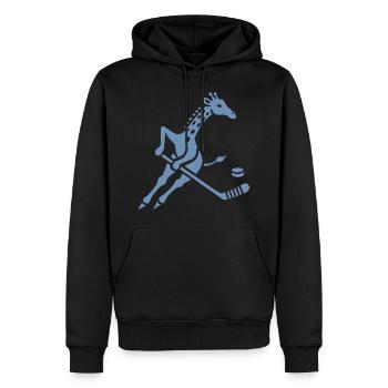 Giraffe Eishockeyspieler Silhouette Minimalistisch - Männer Premium Bio Hoodie - Schwarz - Vorne - Nico (187cm)