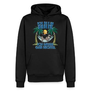 Je suis à la retraite, je n’ai rien à faire - Sweat à capuche Premium bio Homme - noir - Devant - Nico (187cm)