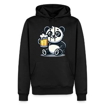 Cute Panda Drinking Beer - Männer Premium Bio Hoodie - Schwarz - Vorne - Nico (187cm)