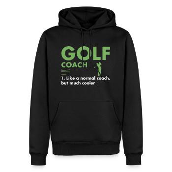 Entraîneur sportif Définition Golf - Sweat à capuche Premium bio Homme - noir - Devant - Nico (187cm)