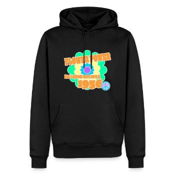 Flower Power Année de naissance 1956 Peace Flower Hippie - Sweat à capuche Premium bio Homme - noir - Devant - Nico (187cm)