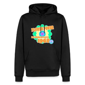 Flower Power Année de naissance 1968 Peace Flower Hippie - Sweat à capuche Premium bio Homme - noir - Devant - Nico (187cm)