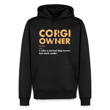 Définition du propriétaire de chien Corgi - Sweat à capuche Premium bio Homme - noir - Devant - Nico (187cm)