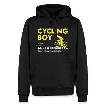 Sport Garçon Cyclisme - Sweat à capuche Premium bio Homme - noir - Devant - Nico (187cm)