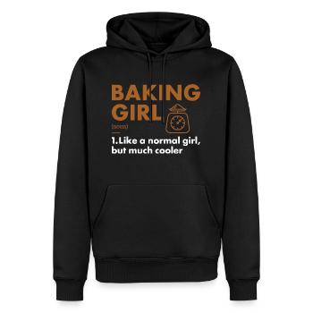 Baker Girl Définition Pâtisserie - Sweat à capuche Premium bio Homme - noir - Devant - Nico (187cm)