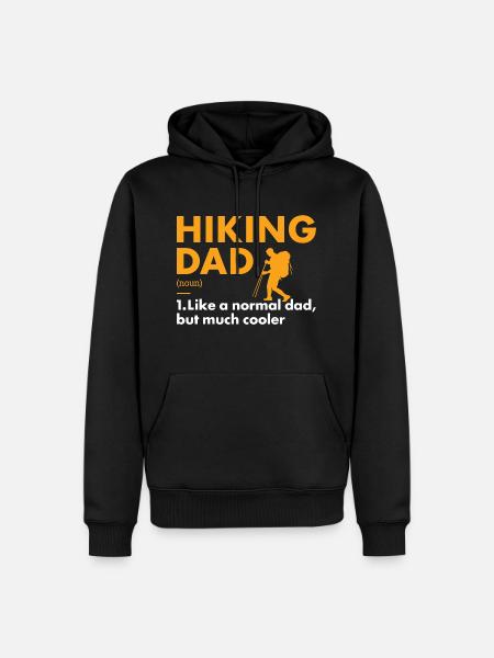 Hiker Dad Definition Hiking - Men’s Premium Organic Hoodie - black