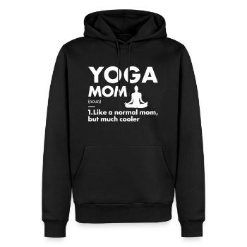 Yogi Mom Definition Yoga - Männer Premium Bio Hoodie - Schwarz - Vorne - Nico (187cm)