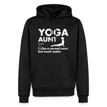 Yogi Aunt Definition Yoga - Männer Premium Bio Hoodie - Schwarz - Vorne - Nico (187cm)