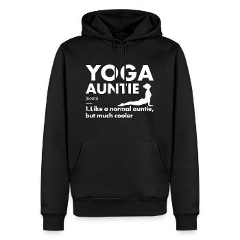Yogi Auntie Definition Yoga - Männer Premium Bio Hoodie - Schwarz - Vorne - Nico (187cm)