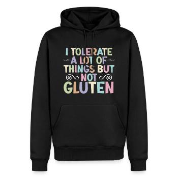 Intolérance au gluten sans gluten maladie cœliaque - Sweat à capuche Premium bio Homme - noir - Devant - Nico (187cm)