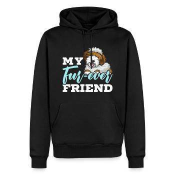 Chien Sheepadoodle mignon - Sweat à capuche Premium bio Homme - noir - Devant - Nico (187cm)