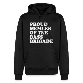 Proud Member of the Bass Brigade - white - Men’s Premium Organic Hoodie - black - Front - Nico (187cm)