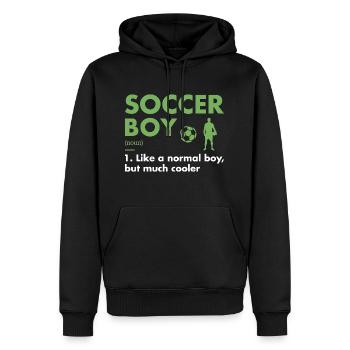 Sport Boy Definition Soccer - Männer Premium Bio Hoodie - Schwarz - Vorne - Nico (187cm)