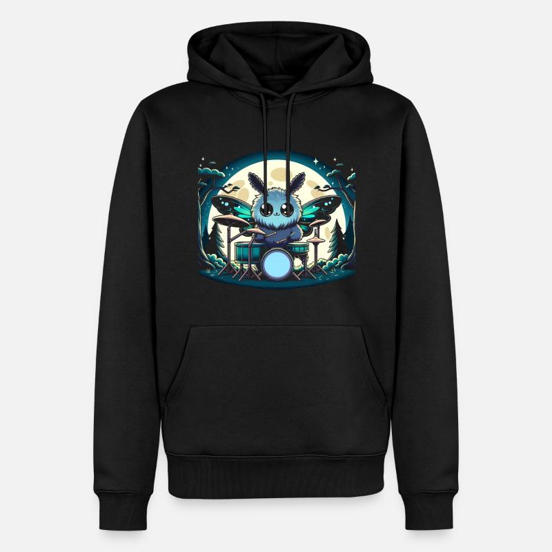 Mothman Point Pleasant Drummer Cryptide - Sweat à capuche Premium bio Homme - noir