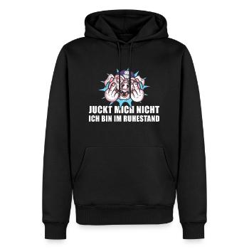 Juckt Mich Nicht Ich Bin Im Ruhestand Rente - Männer Premium Bio Hoodie - Schwarz - Vorne - Nico (187cm)