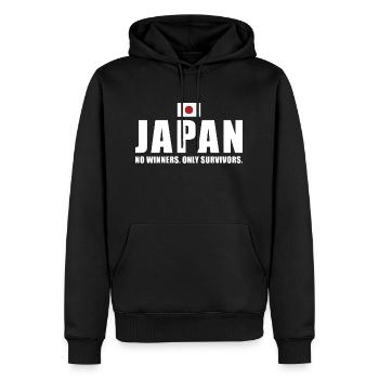 Pas de gagnants seulement des survivants Japon Rugby - Sweat à capuche Premium bio Homme - noir - Devant - Nico (187cm)