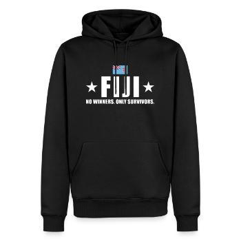 Fidji Pas de vainqueurs seulement des survivants Fidji Rugby - Sweat à capuche Premium bio Homme - noir - Devant - Nico (187cm)
