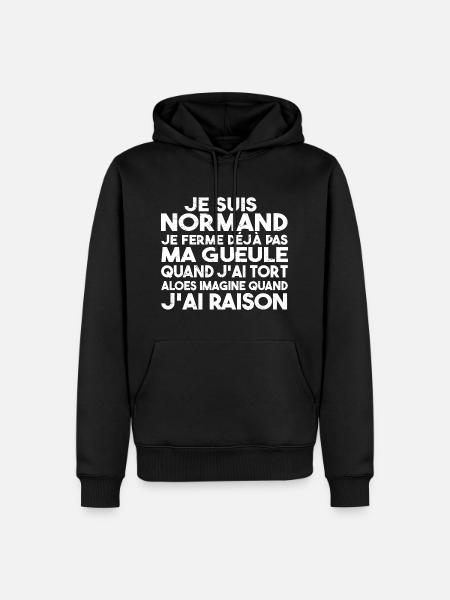Je suis Normand - Idée cadeau pour un Normand - Sweat à capuche Premium bio Homme - noir