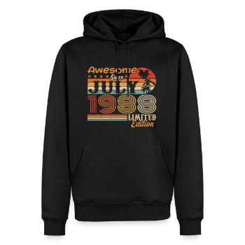 Juli 1988 Juli Geburtstagsgeschenk Juli 1988 - Männer Premium Bio Hoodie - Schwarz - Vorne - Nico (187cm)