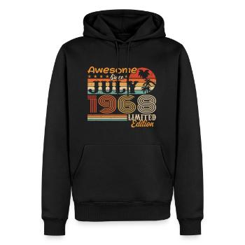 Juli 1968 Juli Geburtstagsgeschenk Juli 1968 - Männer Premium Bio Hoodie - Schwarz - Vorne - Nico (187cm)