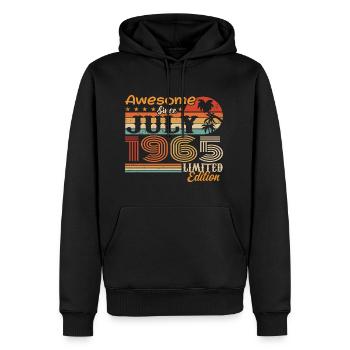 Juli 1965 Juli Geburtstagsgeschenk Juli 1965 - Männer Premium Bio Hoodie - Schwarz - Vorne - Nico (187cm)