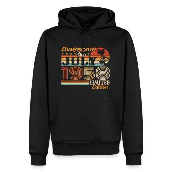 Juli 1958 Juli Geburtstagsgeschenk Juli 1958 - Männer Premium Bio Hoodie - Schwarz - Vorne - Nico (187cm)