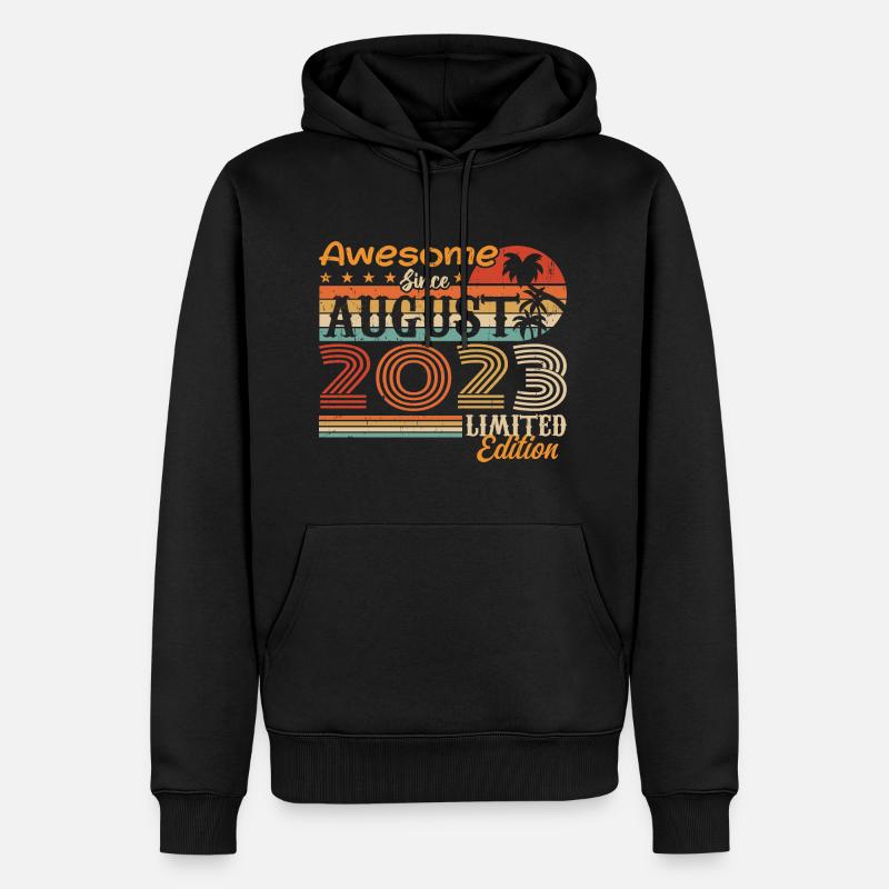 2023 August Geschenkidee August 2023 - Männer Premium Bio Hoodie - Schwarz