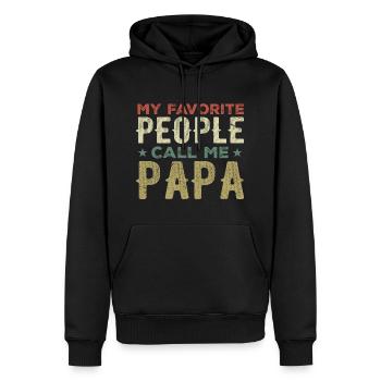 My Favorite People Call Me Papa Funny Dad Father - Sweat à capuche Premium bio Homme - noir - Devant - Nico (187cm)