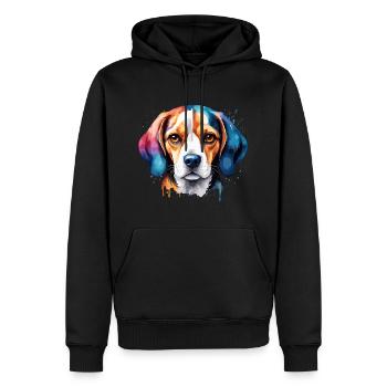 Beagle Hund Rasse Hund in bunten Neoon-Farben - Männer Premium Bio Hoodie - Schwarz - Vorne - Nico (187cm)