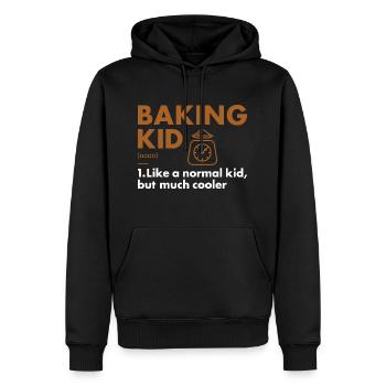 Baker Kid Définition Cuisson - Sweat à capuche Premium bio Homme - noir - Devant - Nico (187cm)