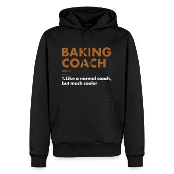Baker Coach Définition Pâtisserie - Sweat à capuche Premium bio Homme - noir - Devant - Nico (187cm)