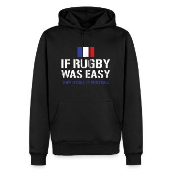 If Rugby Was Easy France Rugby - Männer Premium Bio Hoodie - Schwarz - Vorne - Nico (187cm)